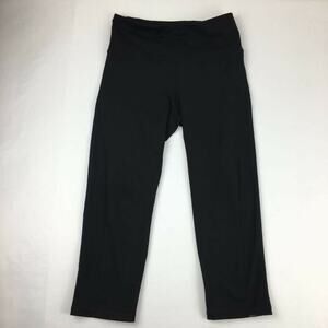 Old Navy Go Dry Womens Capri Leggings Black Jack High Rise Stretch Mesh Sides M